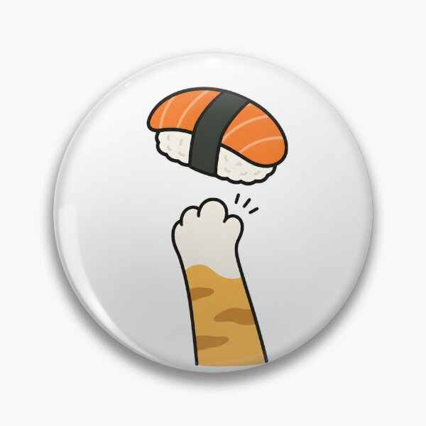 Item preview, Cute Cat Paw Stealing Salmon Sushi designed and sold by Moonlight Gallery.
