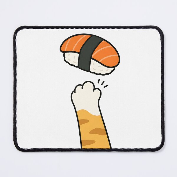 Item preview, Cute Cat Paw Stealing Salmon Sushi designed and sold by Moonlight Gallery.