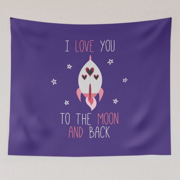 Item preview, Valentine   I love you to the moon and designed and sold by WordvineMedia.