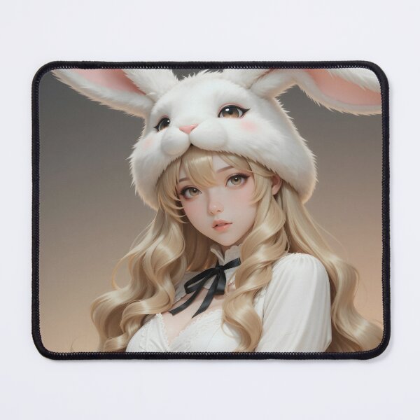 Item preview, Cute Anime Bunny Girl Portrait White Rabbit Fantasy Art designed and sold by Killington.