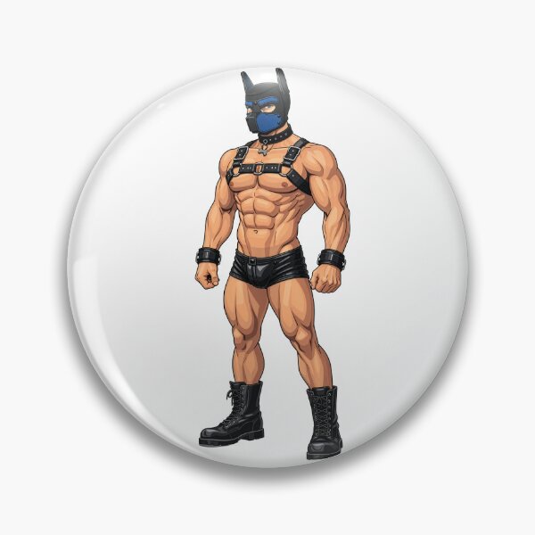 Item preview, Blue Pup Leather Harness – Muscular Puppy Hood designed and sold by Shirts With Pride.