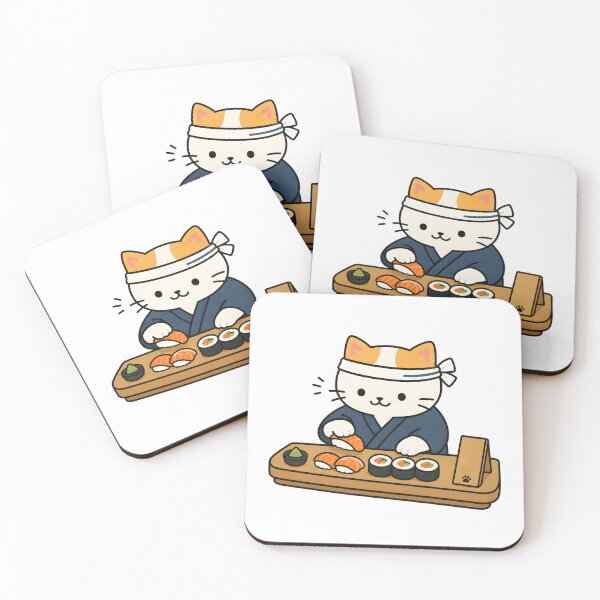 Item preview, Cute Kawaii Cat Sushi Chef designed and sold by Moonlight Gallery.