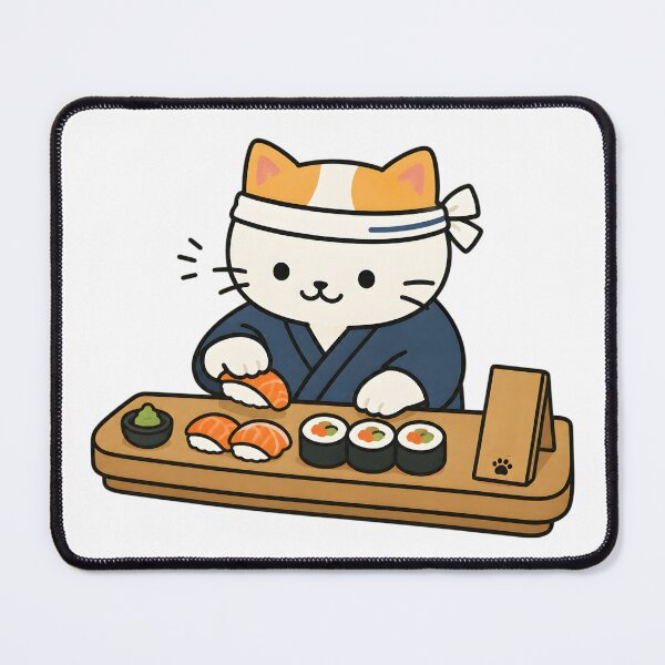 Item preview, Cute Kawaii Cat Sushi Chef designed and sold by Moonlight Gallery.