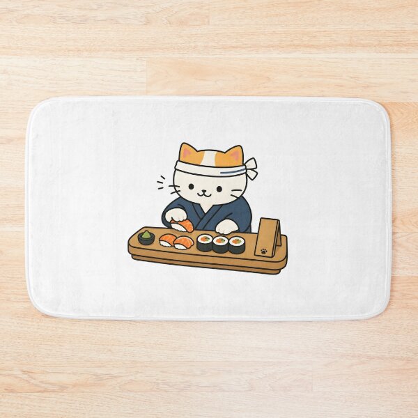 Item preview, Cute Kawaii Cat Sushi Chef designed and sold by Moonlight Gallery.