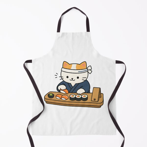 Item preview, Cute Kawaii Cat Sushi Chef designed and sold by Moonlight Gallery.