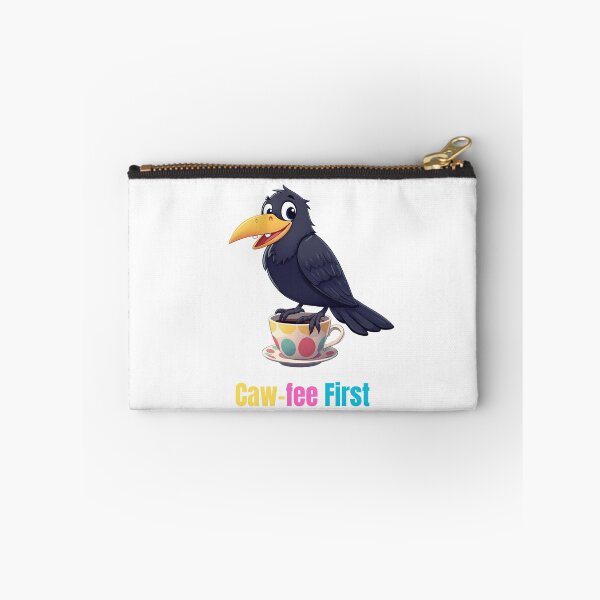 Item preview, Caw-fee First | Funny Crow Coffee Lover Cartoon designed and sold by zmsl.