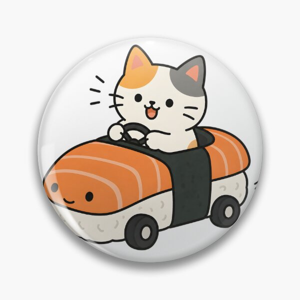 Item preview, Cute Cat Driving a Sushi Car designed and sold by Moonlight Gallery.