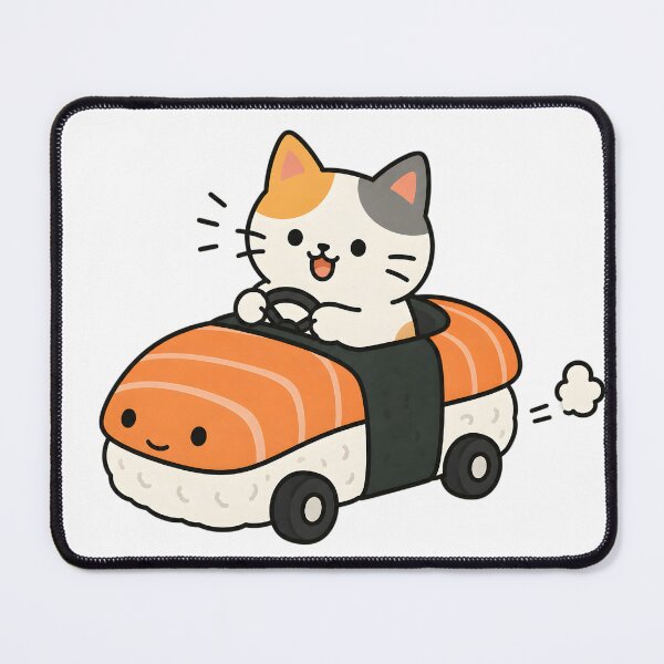 Item preview, Cute Cat Driving a Sushi Car designed and sold by Moonlight Gallery.