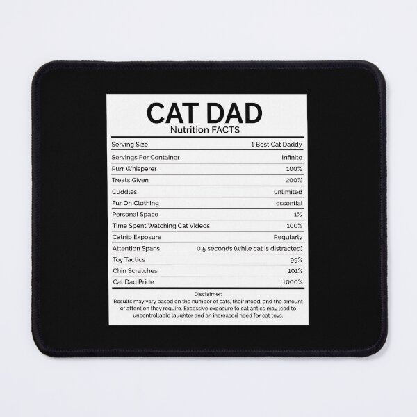 Item preview, Cat Dad Nutrition Facts Funny Pet Owner designed and sold by Dmo3HarkoArt.