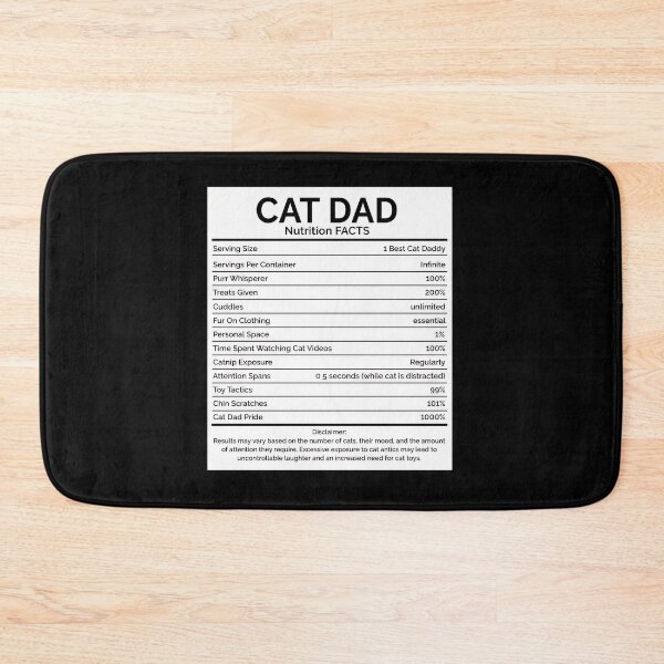Item preview, Cat Dad Nutrition Facts Funny Pet Owner designed and sold by Dmo3HarkoArt.