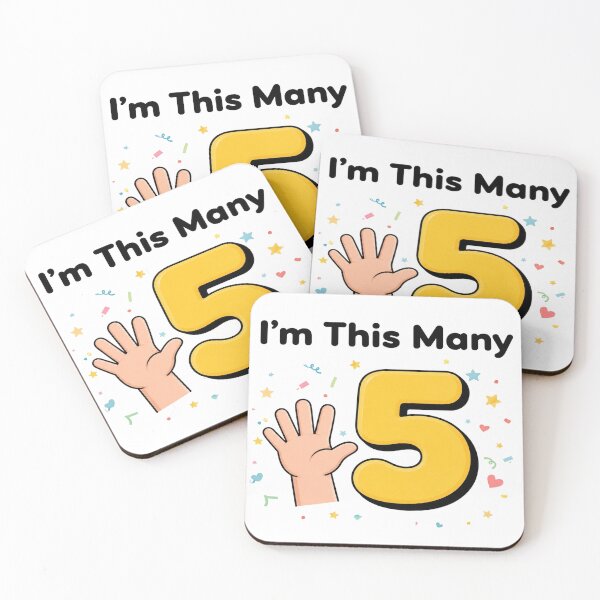 Item preview, I'm This Many Five — Kids Birthday Shirt designed and sold by Art&Fun.