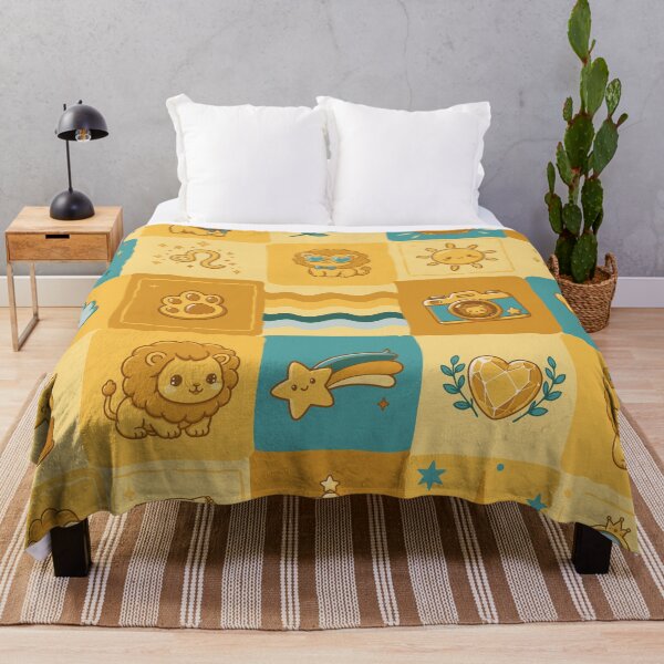 Item preview, Cute Baby Leo Zodiac Pattern - Kawaii Lion Patchwork Mosaic designed and sold by DANIEL RUEDMAN.
