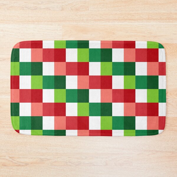 Item preview, Geometric Cubes Design, Christmas Red White and Green Squares Pattern, Xmas Holiday Background designed and sold by bestggraphico.