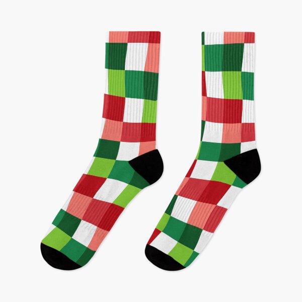 Item preview, Geometric Cubes Design, Christmas Red White and Green Squares Pattern, Xmas Holiday Background designed and sold by bestggraphico.