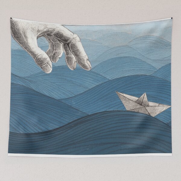 Item preview, Paper boat on the open sea designed and sold by FilippoMunegato.