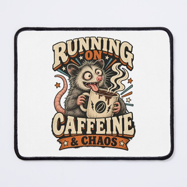 Item preview, RUNNING ON CAFFEINE & CHAOS designed and sold by AlfredoBela.