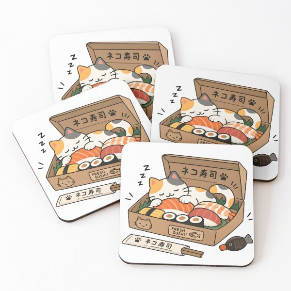 Item preview, Cute Sleeping Cat in Sushi Box designed and sold by Moonlight Gallery.
