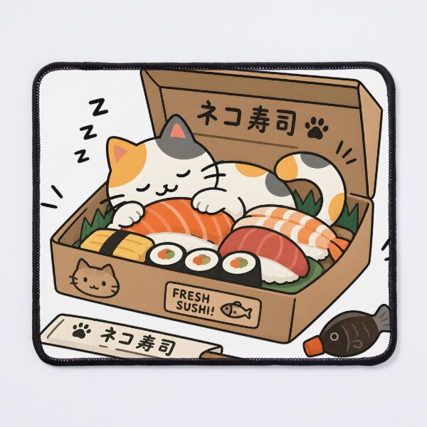 Item preview, Cute Sleeping Cat in Sushi Box designed and sold by Moonlight Gallery.