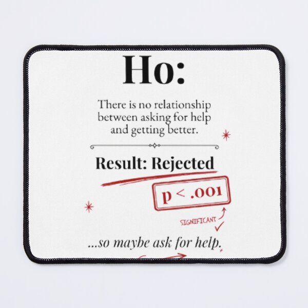 Item preview, Null Hypothesis Rejected Ask For Help Statistics Tee designed and sold by Screenshotexe.