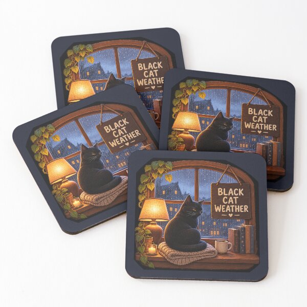 Item preview, Black Cat Weather designed and sold by QuietNovaShop.