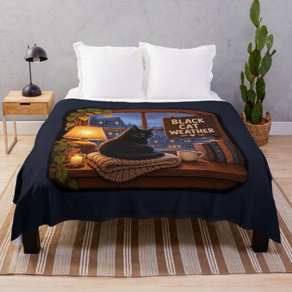 Item preview, Black Cat Weather designed and sold by QuietNovaShop.