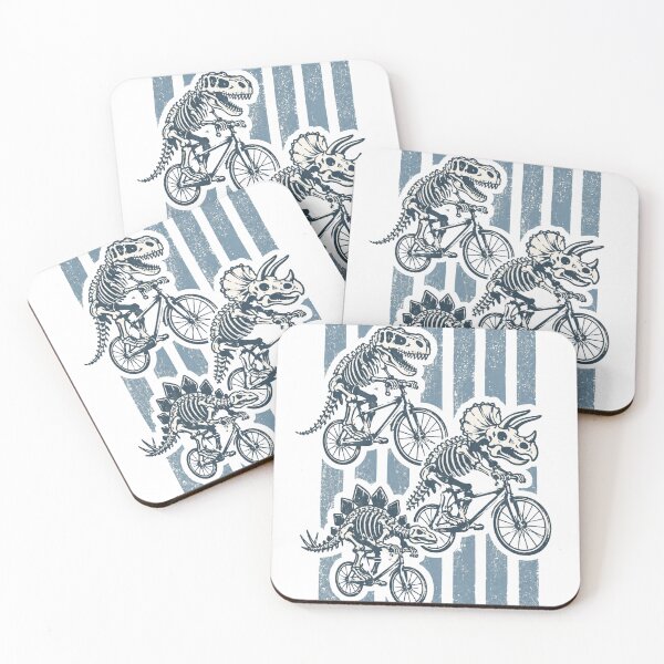 Item preview, Dinosaurs Riding Bicycles Blue Stripes designed and sold by zhivago1980.