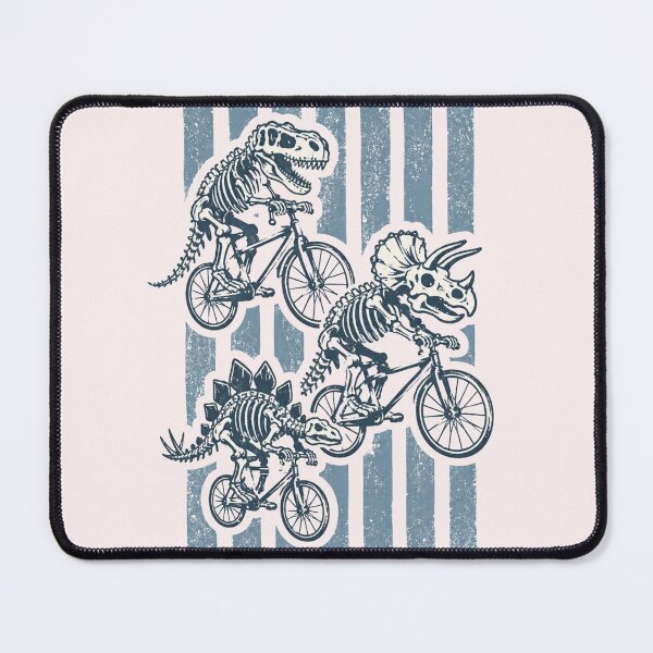 Item preview, Dinosaurs Riding Bicycles Blue Stripes designed and sold by zhivago1980.