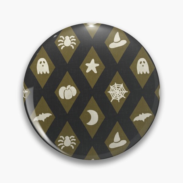 Item preview, Ghouls & Co - Retro Whimsigoth Halloween Argyle Olive Black designed and sold by DesigndN.