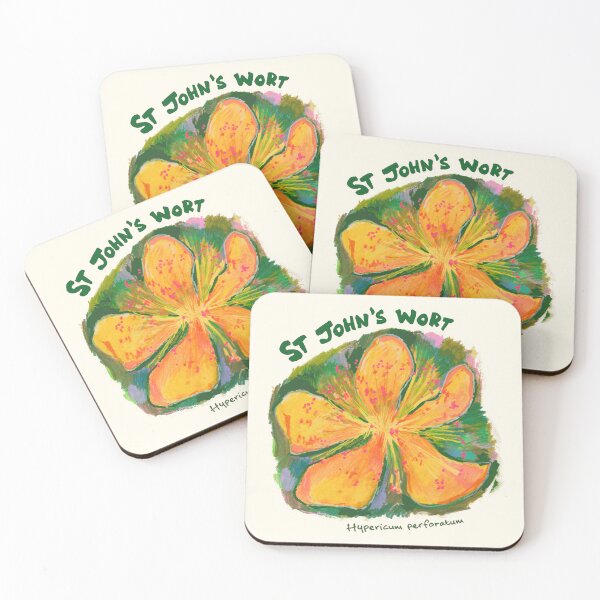 Item preview, St John’s Wort Botanical Art – Expressive Yellow Wildflower Painting designed and sold by PetalHead.