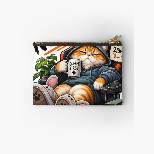 Item preview, "Nope. Coffee First." - Grumpy Gamer Cat with Low Social Battery designed and sold by tomsze12.