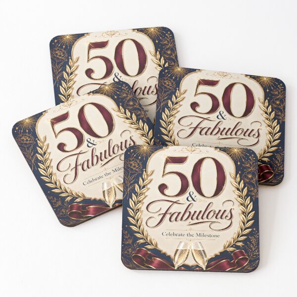 Artikelvorschau, 50 and Fabulous – Elegant 50th Birthday Celebration entworfen und verkauft von Drift Pattern Studio.