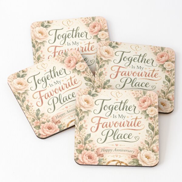 Item preview,  Together Is My Favourite Place – Anniversary Floral Design designed and sold by Drift Pattern Studio.