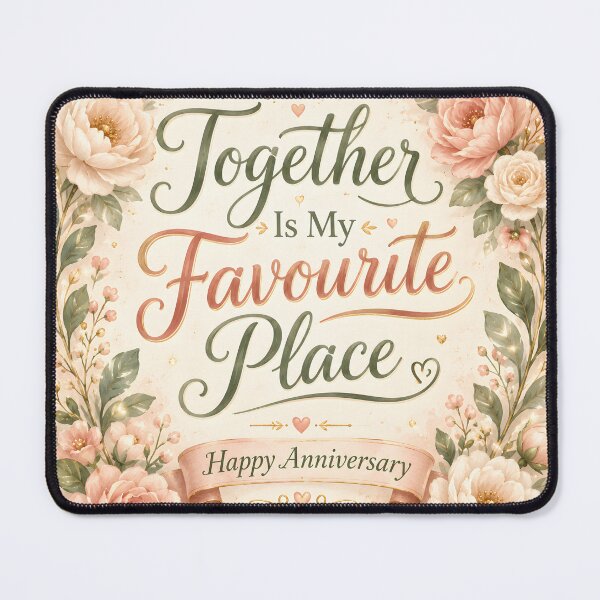 Item preview, Together Is My Favourite Place – Anniversary Floral Design designed and sold by Drift Pattern Studio.