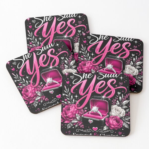Item preview, She Said Yes – Engaged and Glowing Celebration designed and sold by Drift Pattern Studio.