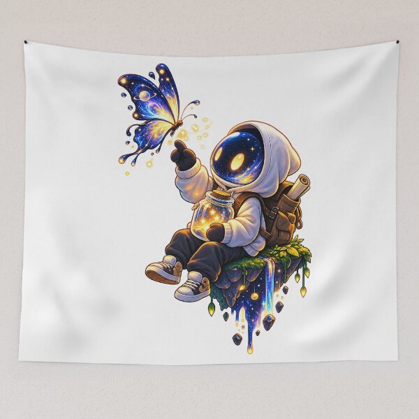 Item preview, Starlight Collector Cosmic Butterfly Dreamy Space Illustration designed and sold by GenZStickerHub1.