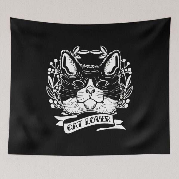 Item preview, Cat Lover Illustration with Laurel Wreath designed and sold by Dmo3HarkoArt.