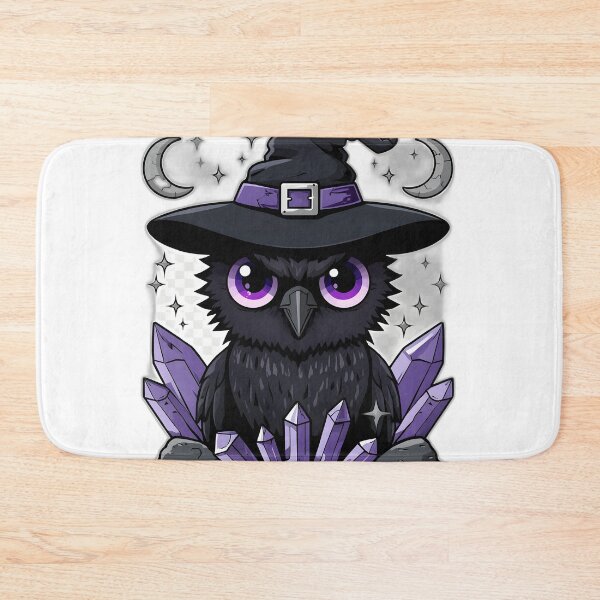 Item preview, Cute Witch Crow with Purple Crystals & Crescent Moons | Kawaii Gothic Raven | Witchcore Magic Aesthetic designed and sold by dreamz-world.