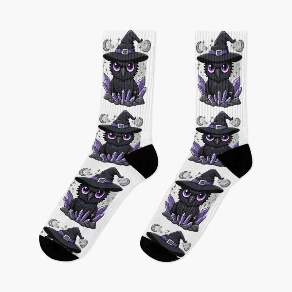 Item preview, Cute Witch Crow with Purple Crystals & Crescent Moons | Kawaii Gothic Raven | Witchcore Magic Aesthetic designed and sold by dreamz-world.