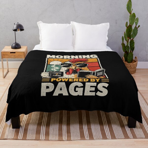 Item preview, Morning Powered by Pages – Coffee and Book Lover Vintage Design designed and sold by StockAnime.