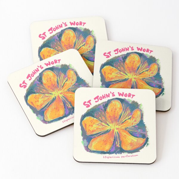 Item preview, St John’s Wort Botanical Art 2 – Expressive Yellow Wildflower Painting designed and sold by PetalHead.