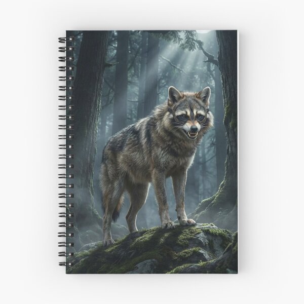 Item preview, Wolf Raccoon Hybrid – Fierce Moonlit Forest Creature designed and sold by TreatLLC.