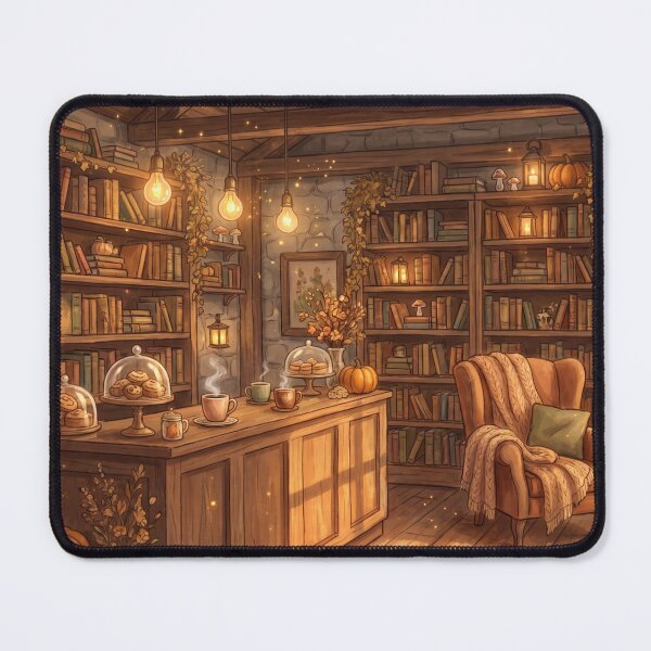 Item preview, Hidden Bookshop Café | Cozy Coffee & Books Cottagecore Wall Art designed and sold by SebastianSpace.