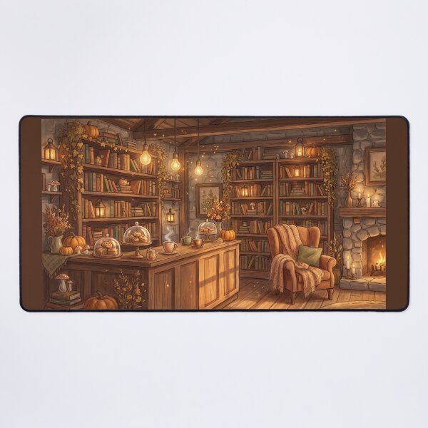 Item preview, Hidden Bookshop Café | Cozy Coffee & Books Cottagecore Wall Art designed and sold by SebastianSpace.