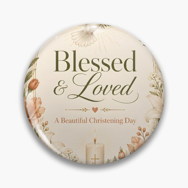 Item preview, Blessed and Loved – Christening Day Floral Keepsake designed and sold by Drift Pattern Studio.