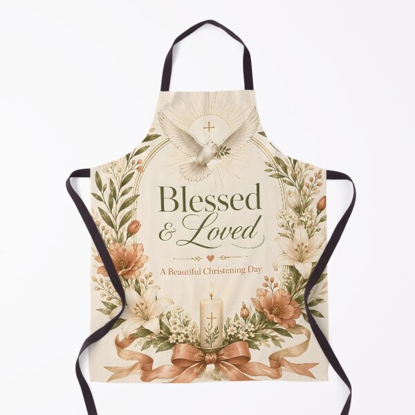 Item preview, Blessed and Loved – Christening Day Floral Keepsake designed and sold by Drift Pattern Studio.