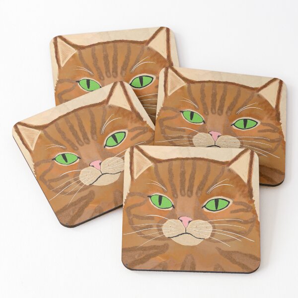 Item preview, Green-Eyed Ginger Cat Portrait designed and sold by Elaine M Hayward .