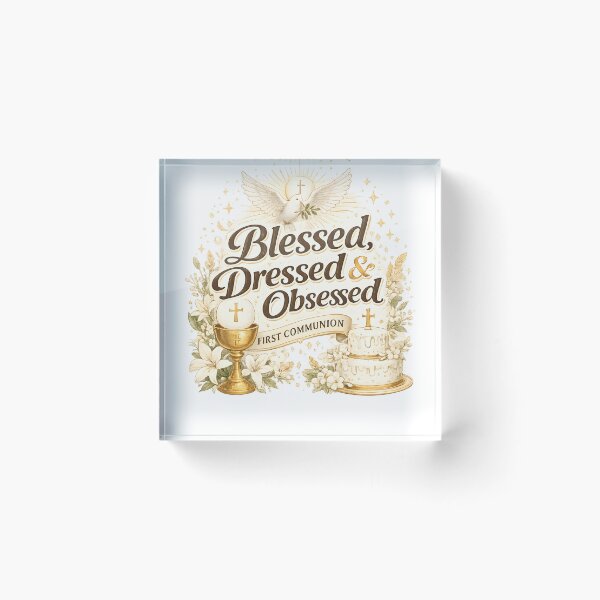 Item preview, Blessed, Dressed and Obsessed – First Communion Design designed and sold by Drift Pattern Studio.