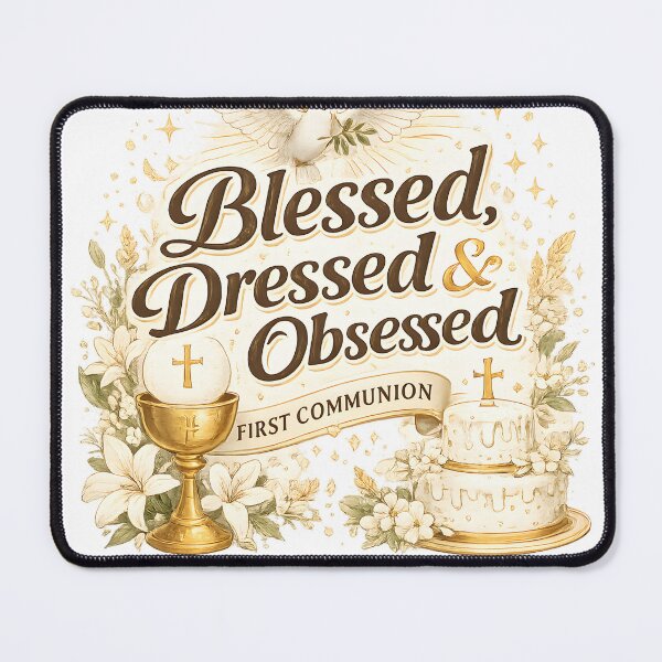 Item preview, Blessed, Dressed and Obsessed – First Communion Design designed and sold by Drift Pattern Studio.