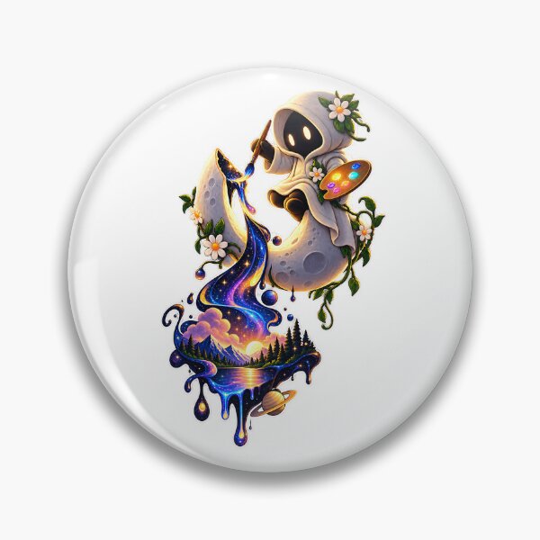 Item preview, Whimsical Moon Painter Surreal Fantasy Art Illustration designed and sold by GenZStickerHub1.
