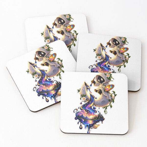 Item preview, Whimsical Moon Painter Surreal Fantasy Art Illustration designed and sold by GenZStickerHub1.
